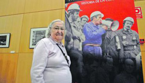 La viuda de Marcelino Camacho, antes del homenaje.