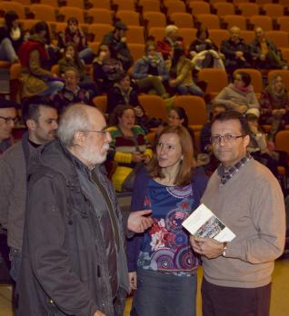 Por la izquierda, Prado Alberdi, Su�rez Serrano y Parrilla, ayer, en la Laboral.  [Foto: Marcos Le�n]