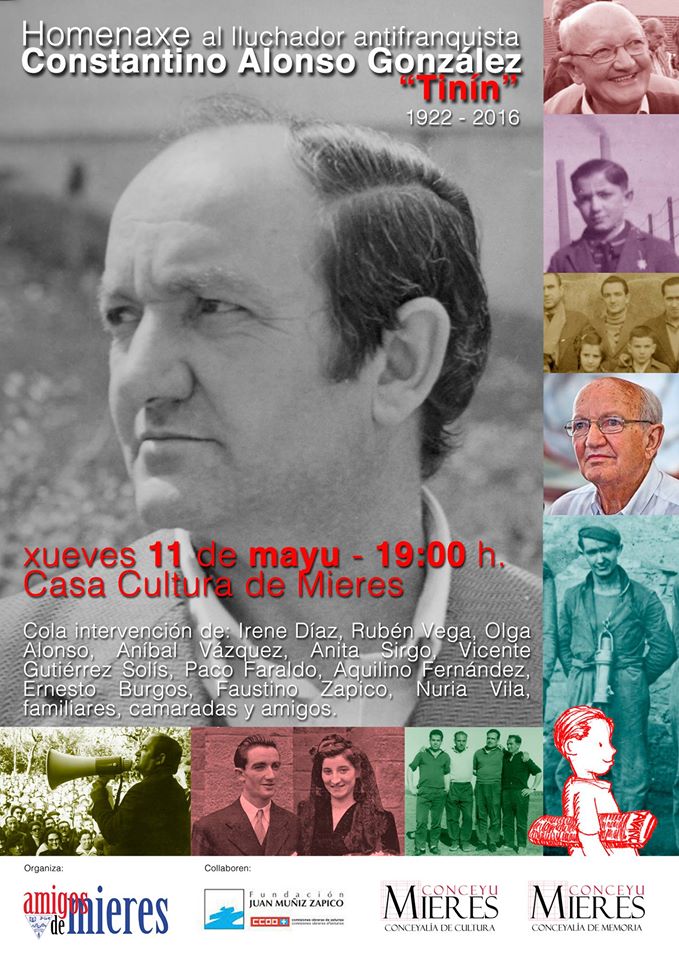 Homenaxe al lluchador antifranquista Constantino Alonso González 'Tinín' - 11/05/2017 - Mieres Homenaxe al lluchador antifranquista Constantino Alonso González 'Tinín' - 11/05/2017 - Mieres